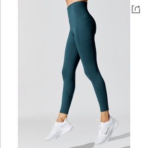 Carbon38 Dark Teal Leggings with side pockets XS